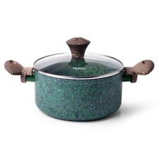 Кастрюля Fissman MALACHITE 20x9,8 см / 2,7 л со стеклянной крышкой (алюминий) (4318)