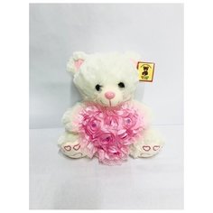 Мягкая игрушка Мишка с розовым сердечком 30 см Fancy
