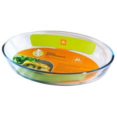 Форма для запекания овальная 34,7 х 23,9 х 6,4 см, 3 л, стекло МФК