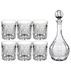 Набор для виски muza crystal 7пр.: штоф , 6 стаканов 950/300 мл Lefard (195-187)