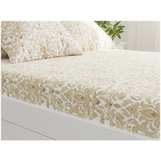 Простынь на резинке Сказка "Латте" натяжная простынь 180х200 см евро