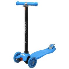 Самокат детский трехколесный ТМ CITY-RIDE, Дека: PP+нейлон, колеса PU 120/76, руль металлический телескопический, цвет голубой. Размеры: 55 х 22 х 86 см