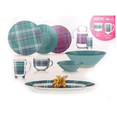 Столовый сервиз AMB SCOTTISH TURQUOISE 46 предметов 6 персон Luminarc
