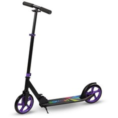 Самокат взрослый INDIGO VAMOS до 100 кг, колеса 200 мм IN054 Черно-фиолетовый