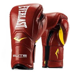 Перчатки тренировочные на липучке Everlast Elite Pro 14oz красные