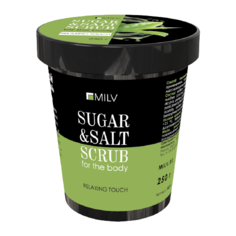 Сахарно-солевой скраб для тела «Зелёный чай». 250 г Milv