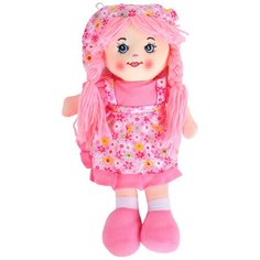 Кукла детская для девочек мягкая ТМ "Amore Bello", на батарейках, фразы на русском языке, стихотворение, песенка.,цвет розовый.
