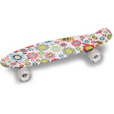 Круизер INDIGO FLOWERS (шасси алюминиевое, ABEC 7, колеса PU) LS-P2206B 56,5*15 см Мультицвет