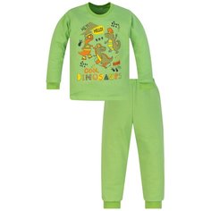 Пижама детская 802п, Утенок, размер 52(рост 86) т.салат_дино (свитшот+штаны)