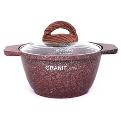 Кастрюля Kukmara Granit ultra кга12а литая 1л стеклянная крышка антипригарное покрытие red