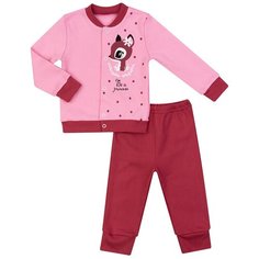 Комплект для девочки КМ-1409-д, Утенок, джемпер на клепках и брюки, размер 52(рост 80) розовый_олень