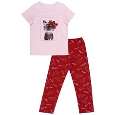 Пижама для девочки ПЖ-1811, Утенок, размер 72(рост 140) св.розовый_кошка