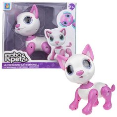 Интерактивная игрушка 1Toy Robo Pets, Робо-котенок, бело-розовый, свет, звук (Т18760)
