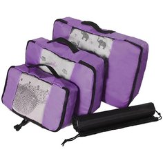 Набор органайзеров из водоотталкивающего материала для багажа, 3 шт, цвет фиолетовый Blonder Home