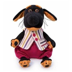 Мягкая игрушка Басик и ко, пес Ваксон BABY в полосатом жилете, 19см Basik&Co