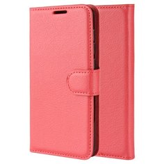 Чехол портмоне подставка для Xiaomi RedMi 9A с магнитной защелкой и отделениями для карт красный 100gadgets
