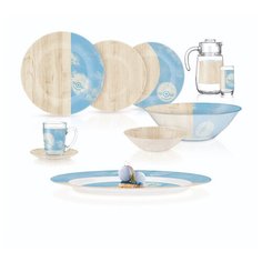 Столовый сервиз AMB NORDIC HEVEA BLUE 46 предметов 6 персон Luminarc