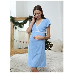 Сорочка для беременных и кормящих HUNNY mammy 20801 голубой