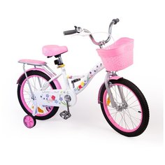 Велосипед 18" детский двухколесный SAFARI Flora, розовый, с корзинкой