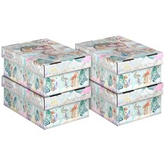 Набор коробов картонных 4 шт., 16.5*25*9 см, ПУТЕШАСТИКИ Valiant