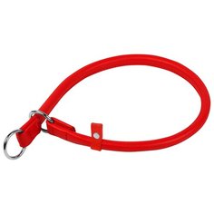 Ошейник удавка рывковый кожаный круглый для собак красный 13 мм 60 см Collar WauDog Glamour (1 шт)