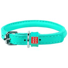 Ошейник кожаный круглый для длинношерстных собак ментол 8 мм 25 - 33 см Collar WauDog Glamour (1 шт)