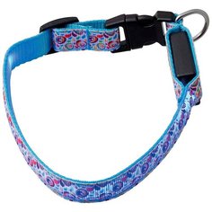 Ошейник для собак светящийся с USB-зарядкой Акварель V.I.Pet, 28 – 40 см/15 мм (1 шт) Zoo One