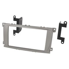 Рамка Ford Focus-2 restsl, Mondeo 07+, S-Max, Galaxy new 2din silver (крепеж) (Incar RFO-N15S)