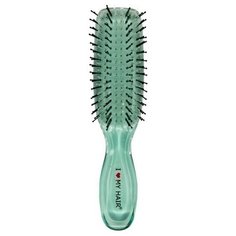 GINKO Расческа для сухих и мокрых волос ILMH "Русалочка" 1803 зеленая прозрачная S