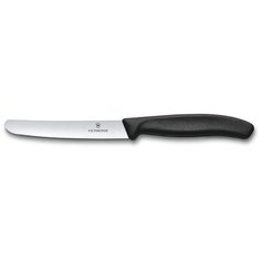 Нож столовый VICTORINOX SwissClassic, прямое лезвие 11 см с закруглённым кончиком, чёрный Victorinox MR-6.7803