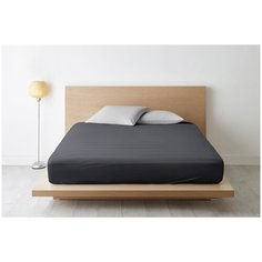 Простыня на резинке НОЧЬ НЕЖНА Графит, Поплин гл/кр 160х200х20