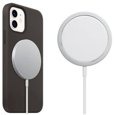 Беспроводное зарядное устройство для Apple iPhone и AirPods с поддержкой стандарта Qi / Магнитная зарядка MagSafe для Эпл Айфон и АирПодс с функцией быстрой зарядки 15W (Белый) Life Style