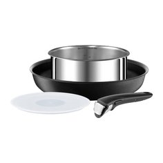 Набор посуды Tefal Ingenio My Essentials L3349453, 4 пр. серебристый/черный