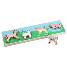 Рамка-вкладыш Томик Домашние животные Лужок (382-2), 4 дет.