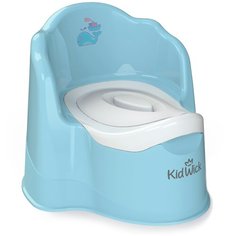KidWick горшок Трон с крышкой голубой/белый