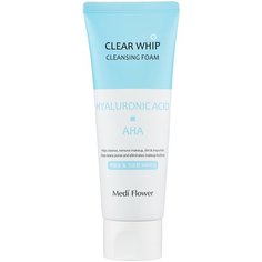 Medi Flower пенка для умывания с гиалуроновой кислотой и AHA кислотами Whip Cleansing Foam Hyaluronic Acid, 120 мл