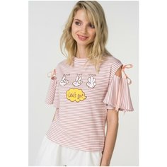 Футболка Trendy Angel, размер 42-44, бежевый/белый