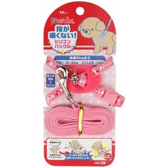 Шлейка с поводком Japan Premium Pet С защитным механизмом от перекручивания SS слоны на розовом