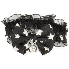 Ошейник Japan Premium Pet Чокер для стильного модника (звезды) 2S черный