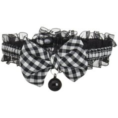 Ошейник Japan Premium Pet Чокер для стильного модника (клетка) 2S черный в клетку