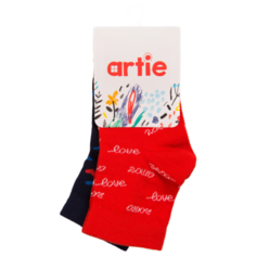 Носки artie комплект 2 пары размер 19-20, красный/синий