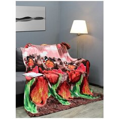 Плед texREPUBLIC TF MF F58 r1822 Тюльпаны 180 x 220 см, коричневый