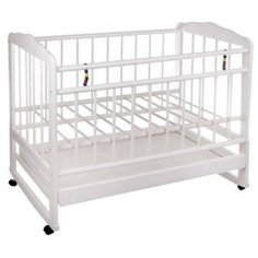 Кроватка ЧП Смирнов Женечка-4 (качалка), на полозьях белый