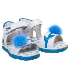 Босоножки Зебра размер 22, белый/голубой