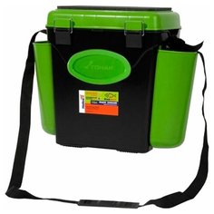 Ящик для рыбалки HELIOS FishBox односекционный (10л) 31х23х34.5 см зеленый/черный