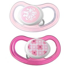 Пустышка силиконовая анатомическая Tommee Tippee C-Air 3-9 м, 2 шт., розовый