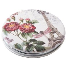 Зеркало косметическое карманное Dewal Beauty Парижская мода белый