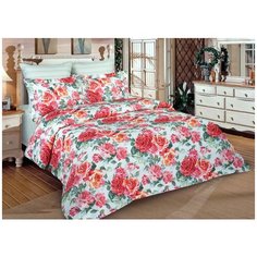 Постельное белье 2-спальное Buenas noches Rosabella, сатин, 50 х 70 и 70 х 70 см, белый/розовый