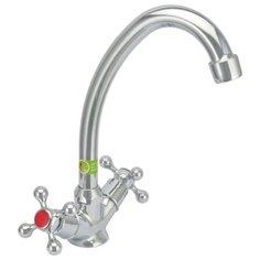 Смеситель для кухни (мойки) Eleanti Opal ELT5010 двухрычажный серебристый