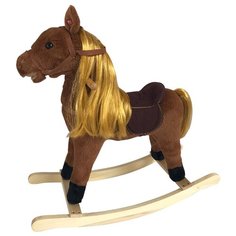 Качалка-лошадка Pituso длинная грива коричневый
